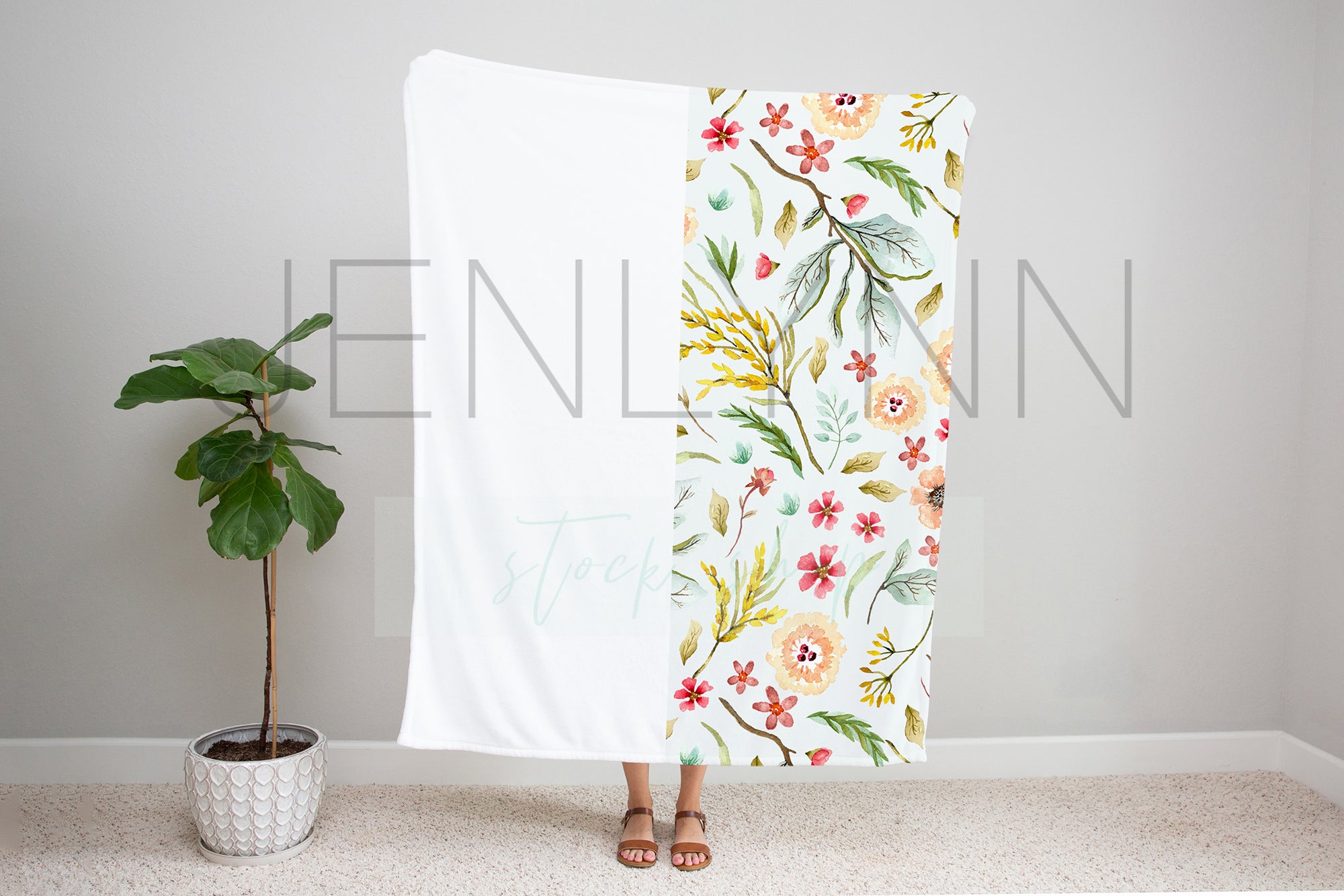 Download Woman Holding 50x60 Minky Blanket Mockup 15 Psd Jenlynn Stock Shop