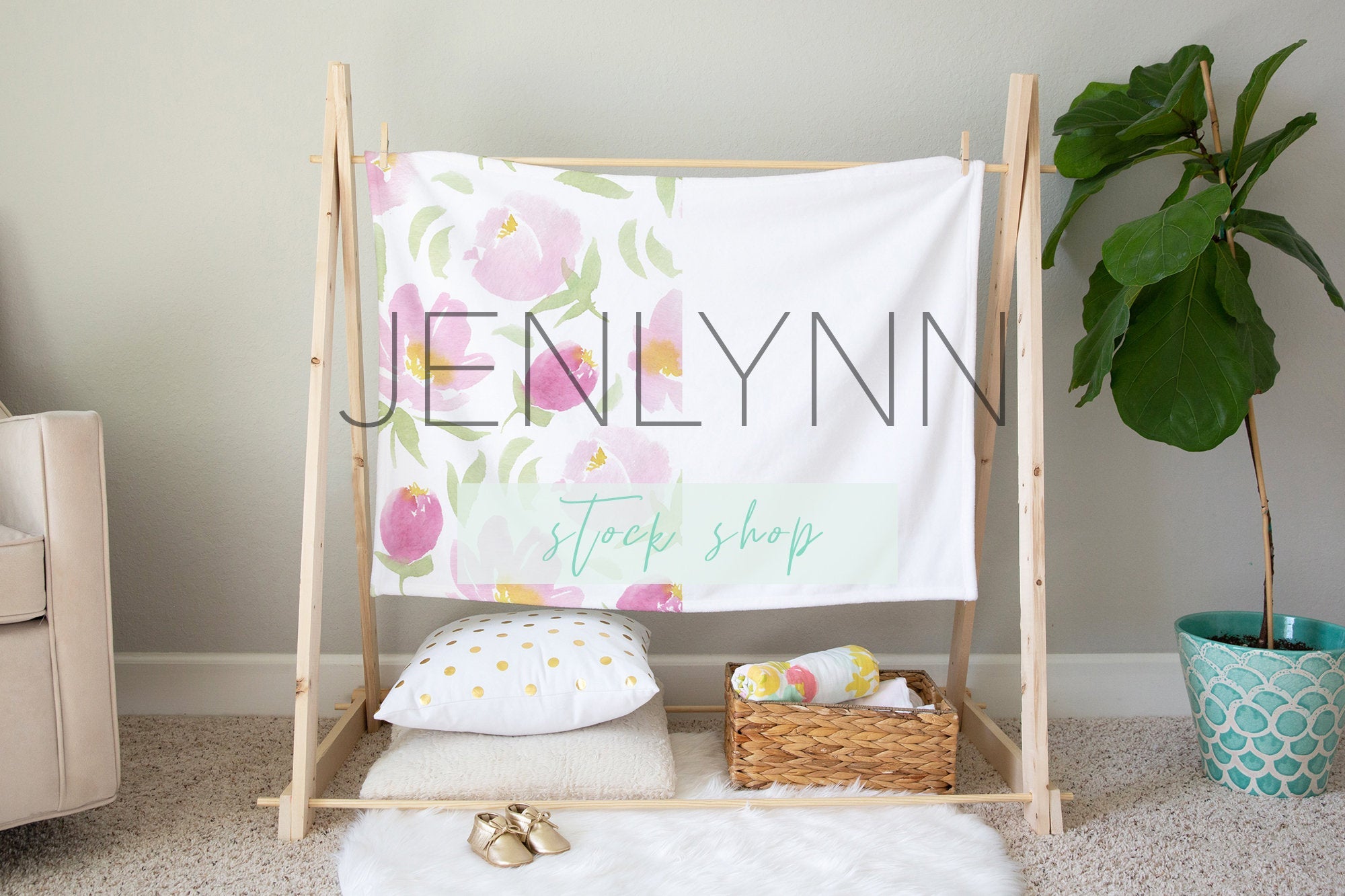 Download Milestone Baby Blanket Mockup 5 Jenlynn Stock Shop