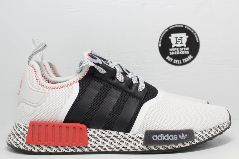Adidas NMD R1 Boost Print White Black Red | Hype Stew Sneakers