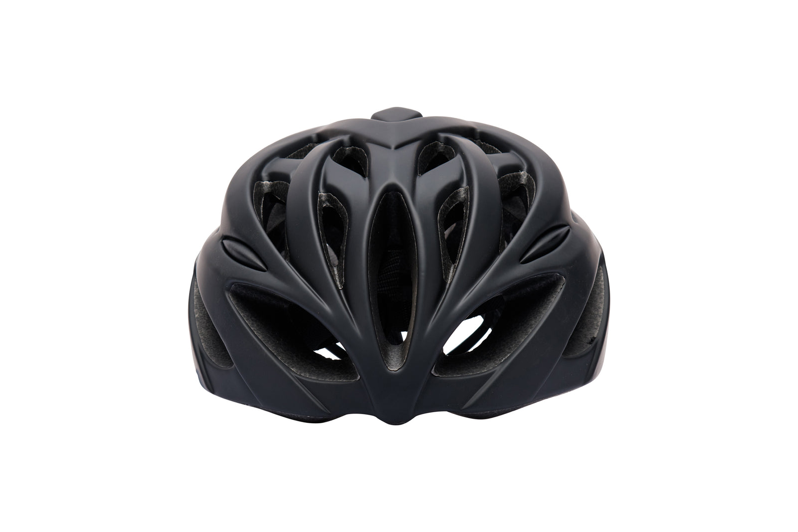 matte black road bike helmet