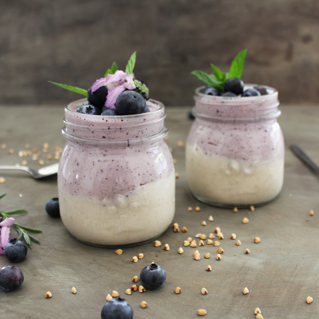 Cultured blueberry, buckwheat & cashew breakfast jars - Luvele AU