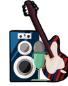 Picture of Guitar, Speaker, Microphone Cookie Cutter