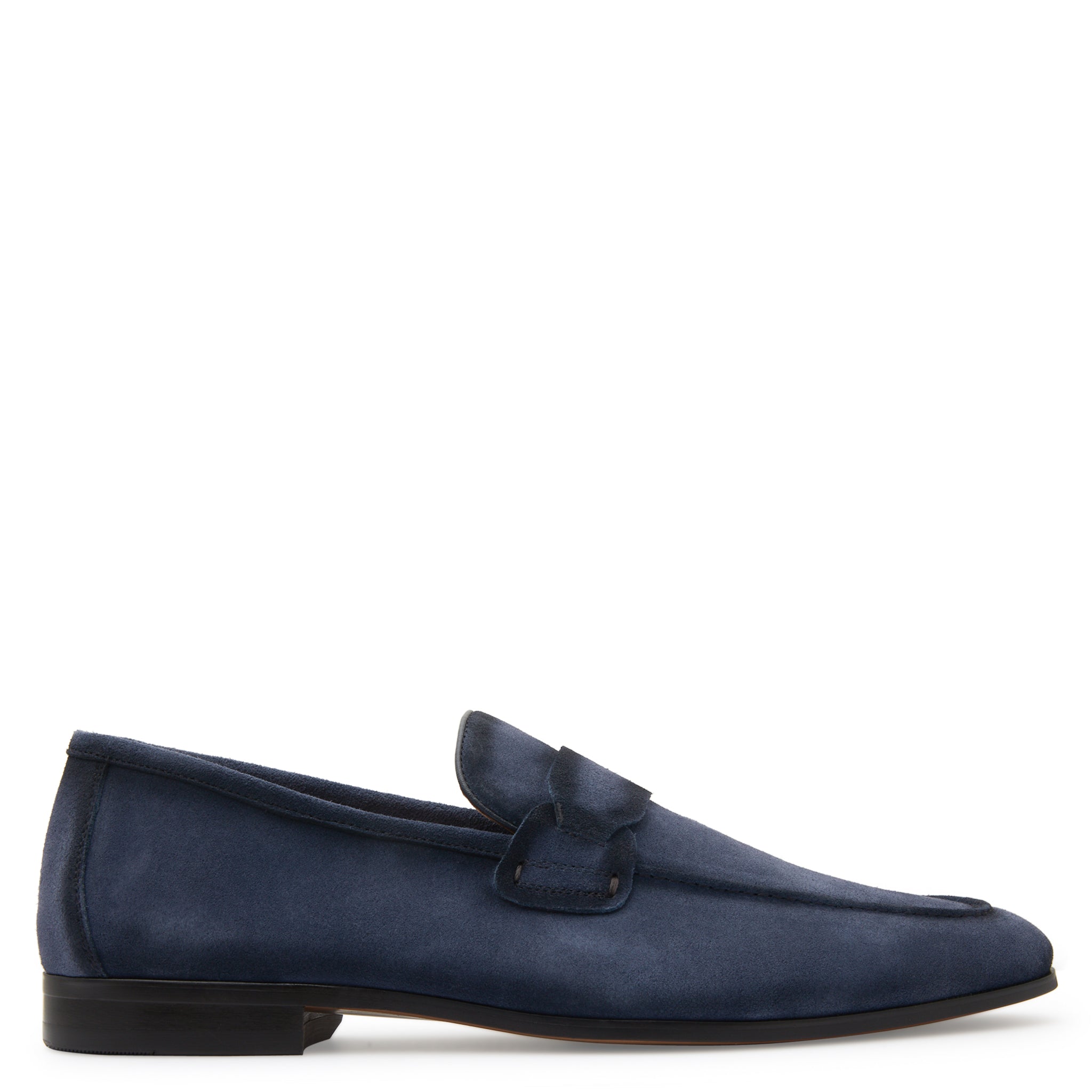 mens blue suede penny loafers