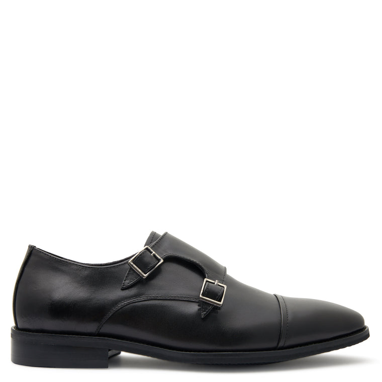 Men's Shoes - Batsanis Dunhill Black - Leather Monk Shoes