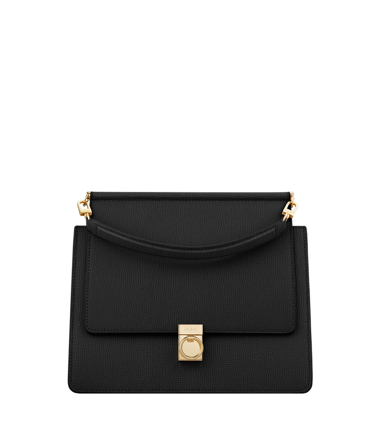Polène | Bag - Numéro Sept - Black Textured leather
