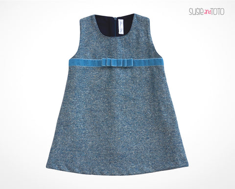 Susie and Toto - Little Tweed Dress - Veronica (Blue)