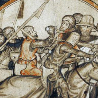 English illumination of dagger use in battle 1300