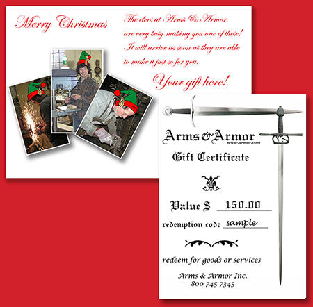 Gift Certificates for items and value