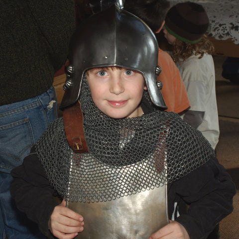 Young person in medieval armor