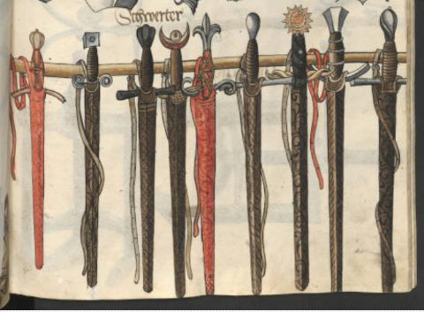 Scabbards illustrated in inventory from the early 16th century