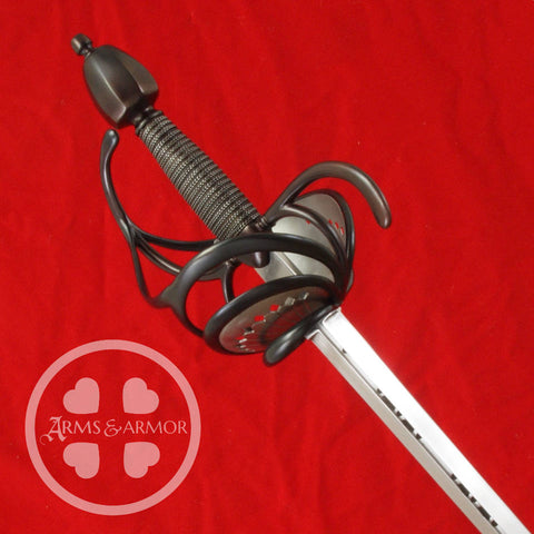 Shell guard rapier with blued finish