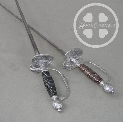 Silver Hilted smallswords with fancy grips