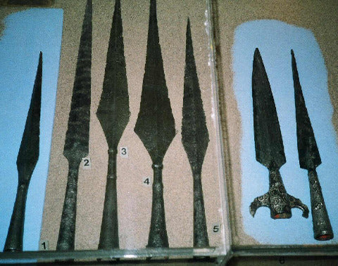 Some of the spears our replica is based on.