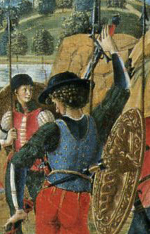 Pinturicchio, Saint Bernardino Releases a Prisoner 1473 St Bernardino sword