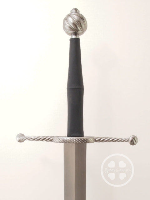 German Bastard Sword steel with black leather