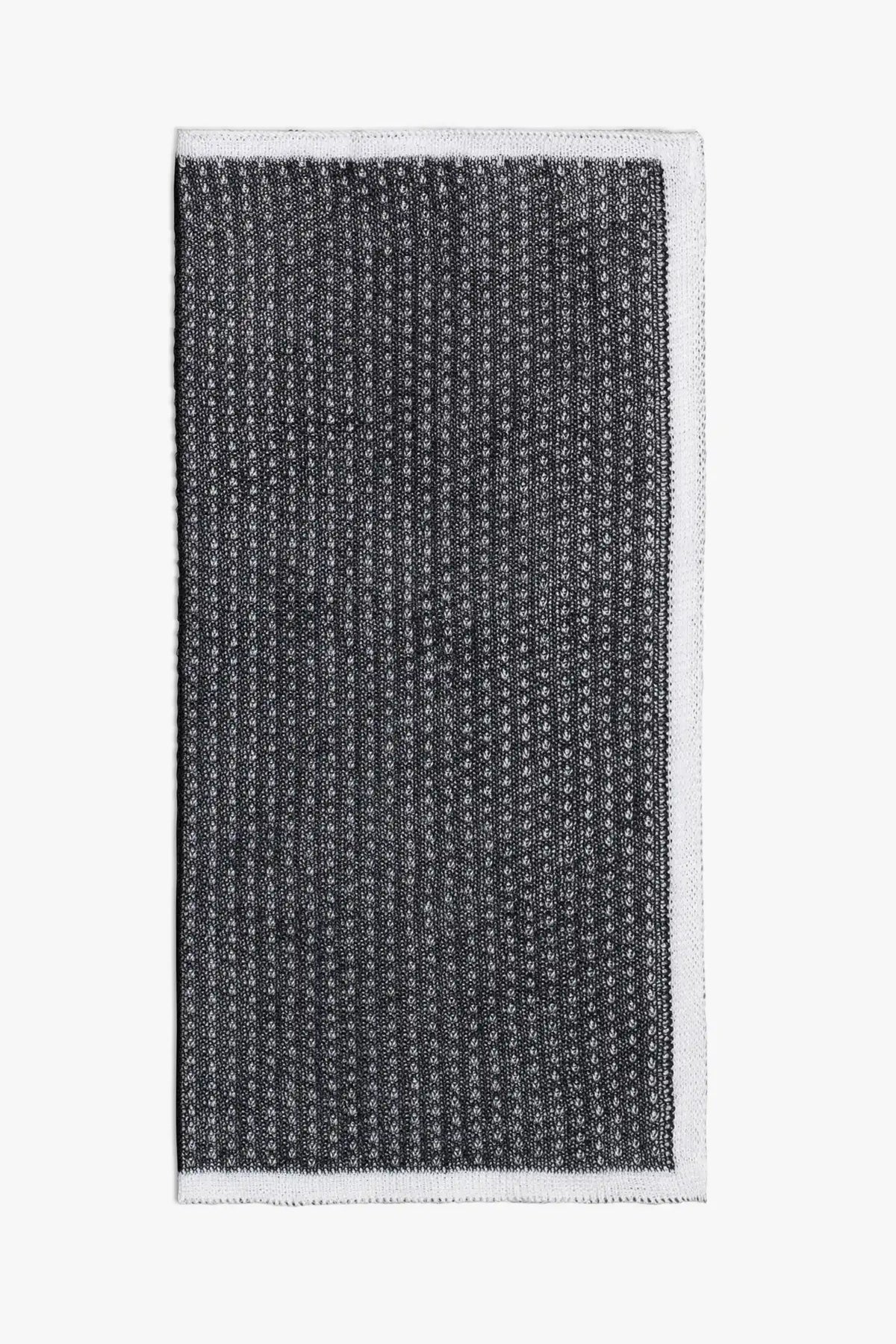 Knitted wool pocket square in black