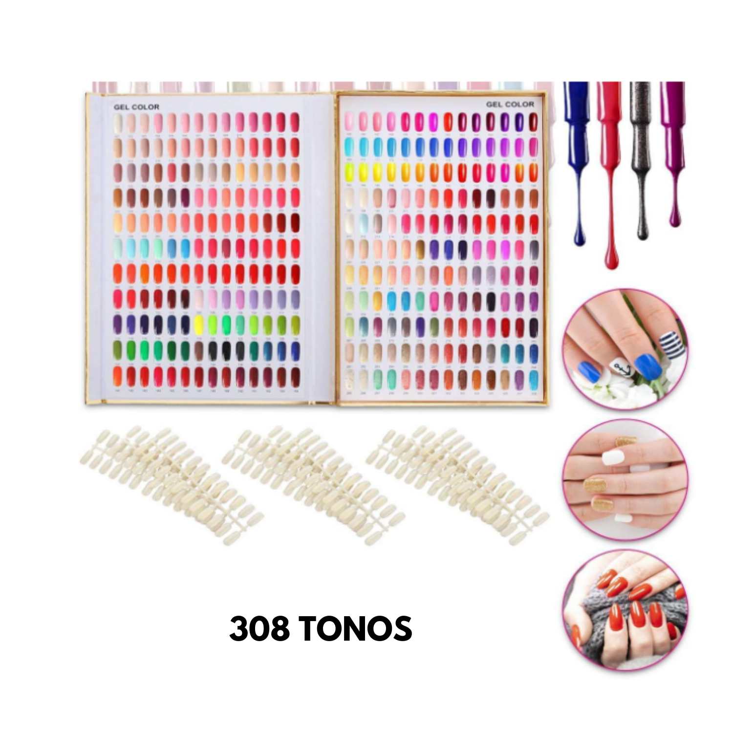 Libro Muestrario De Uñas 308 tonos 308 Tips De Muestra - Blanco | lideres  en productos para uñas