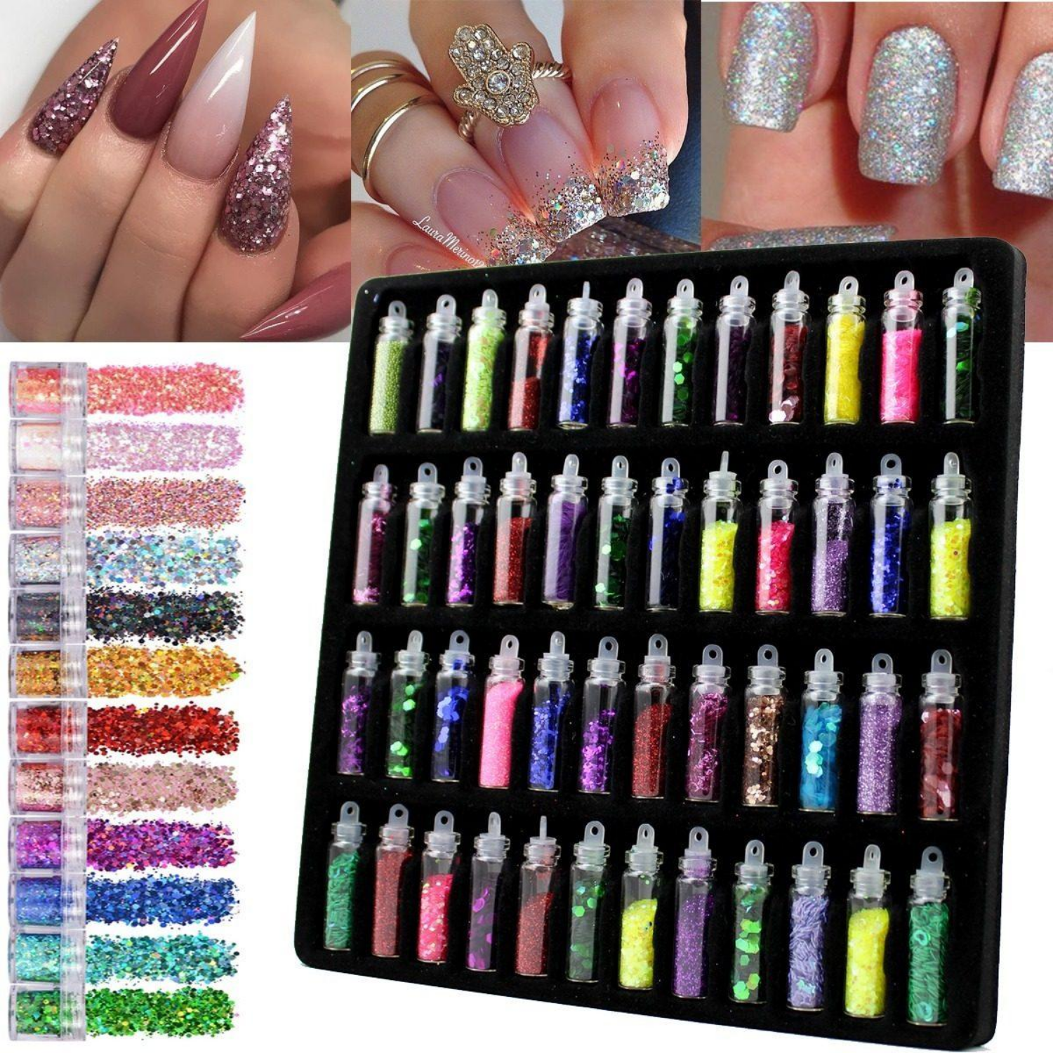 Decoración Glitter Piedras Acrilicas 48 Diseños | lideres en productos para  uñas