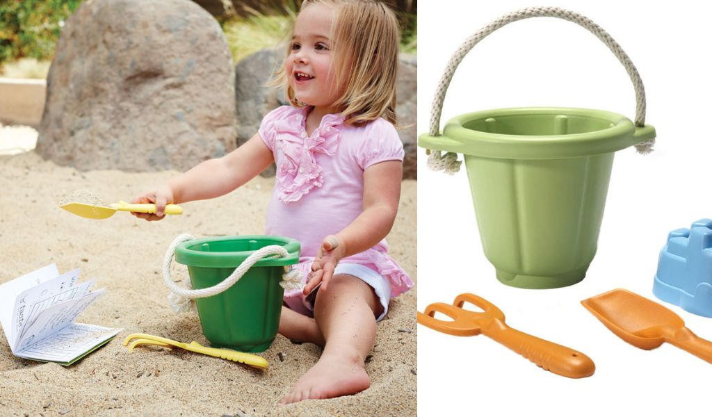 Green Toys beach bucket and spade made from recycled plastic