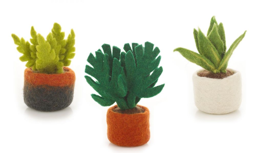 Best Eco Gifts for eco warriors - save the planet gifts - miniature felt plan trio
