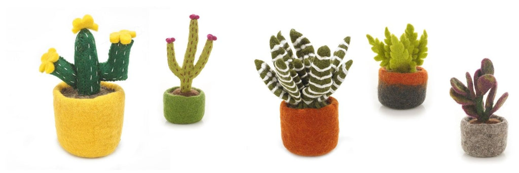Best Mother's Day Gifts That Give Back - Fair Trade yellow bloom cactus - needle felted