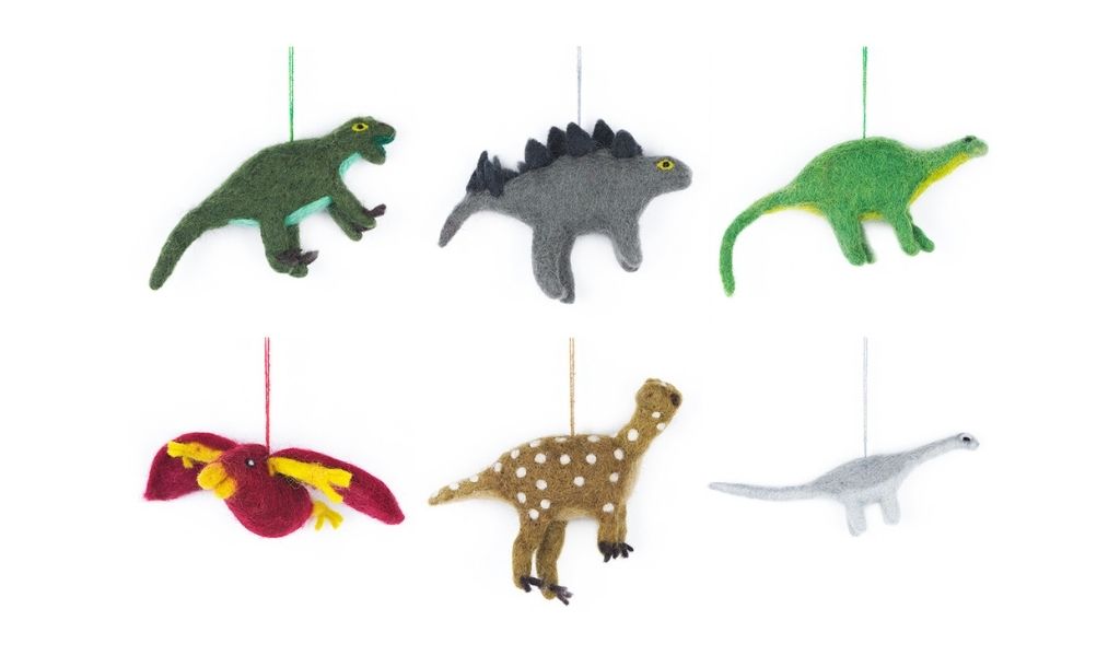 Felt dinosaurs - ethical christmas gifts that give back