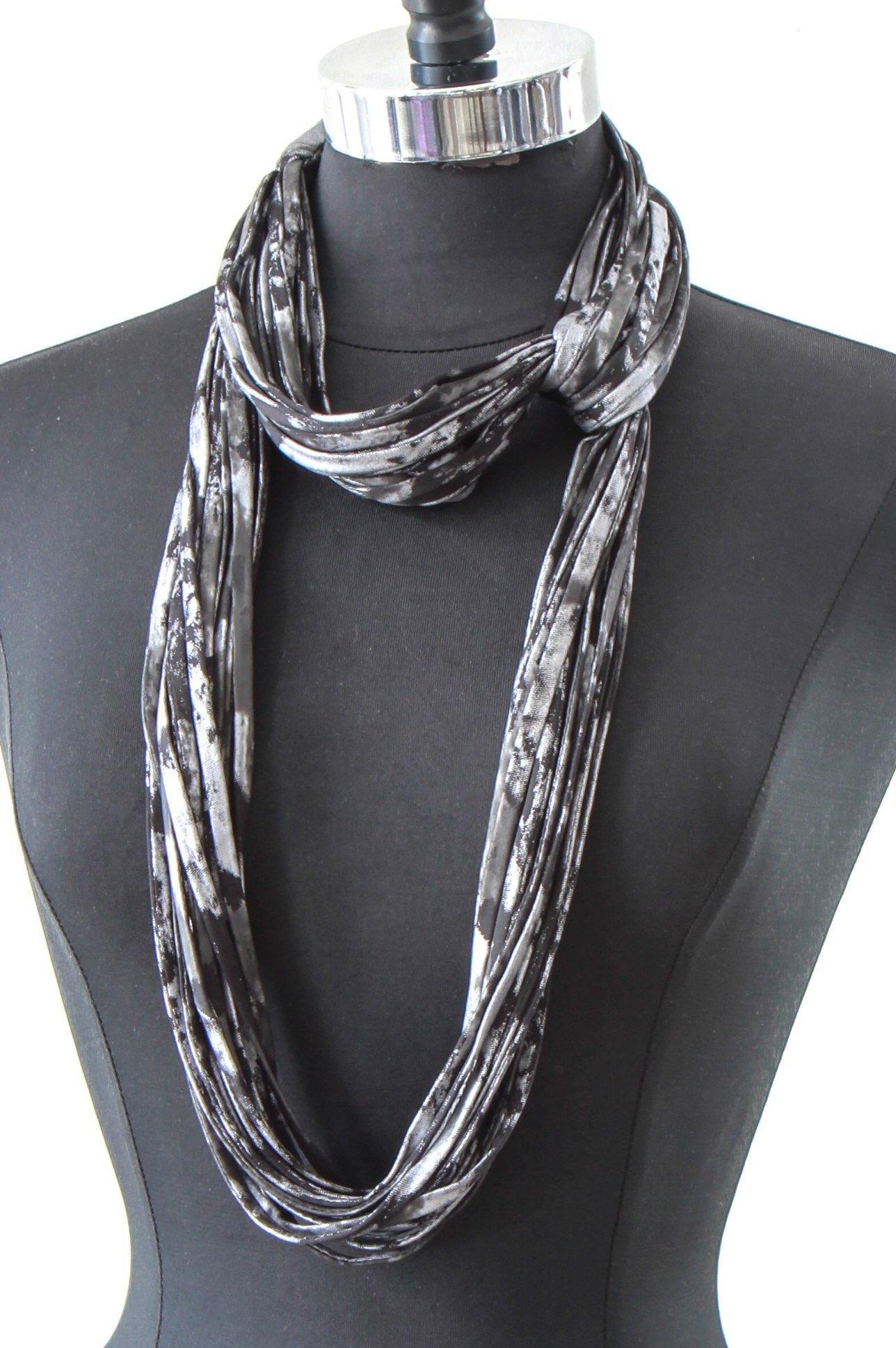 black and silver scarf