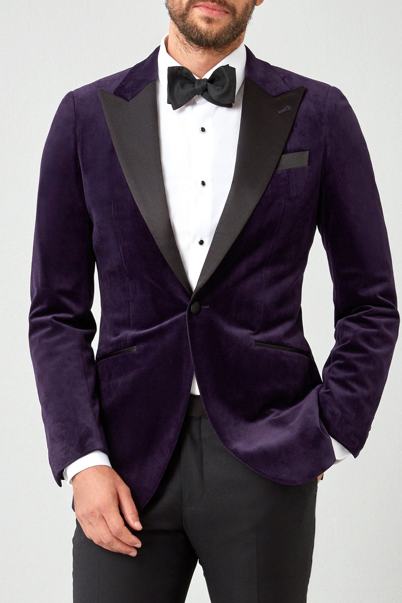 Velvet Dinner Jacket with Satin Lapel - Acustom Apparel