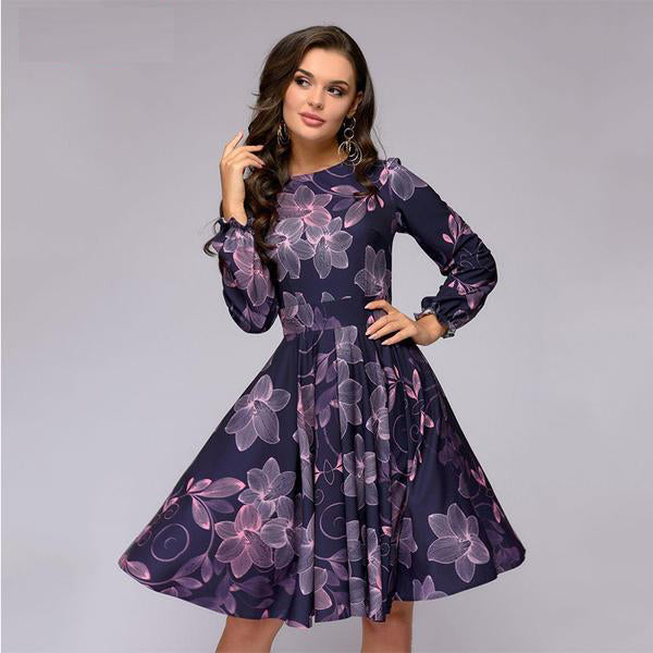 purple floral summer dress
