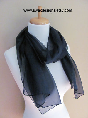 navy chiffon wrap