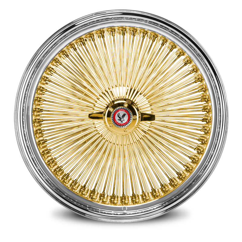 x8 150 Straight Lace Gold Center Luxor Wire Wheels Luxor Wire Wheels