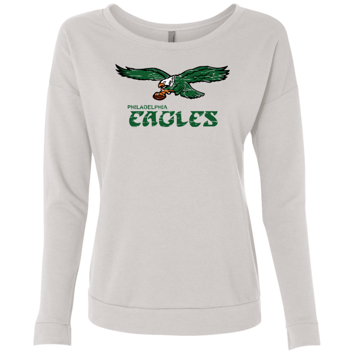 Women's Philadelphia Eagles WEAR By Erin Andrews White/White Pullover  Sweater