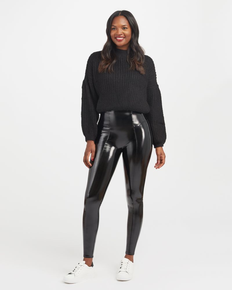 SPANX, Pants & Jumpsuits, Spanx Structured Faux Leather Moto Leggings In  Black