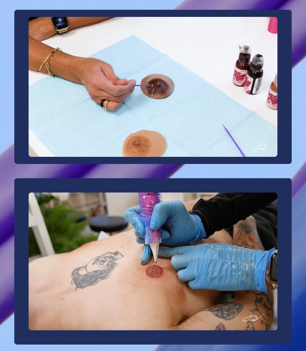 Session 1 on a tattoo that covers an old tattoo and top surgery one  nipple   rftm