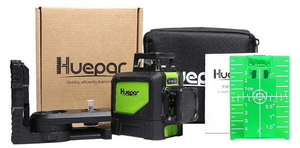 Huepar 902CG - Self Leveling 360° Cross Line Laser Level - Huepar