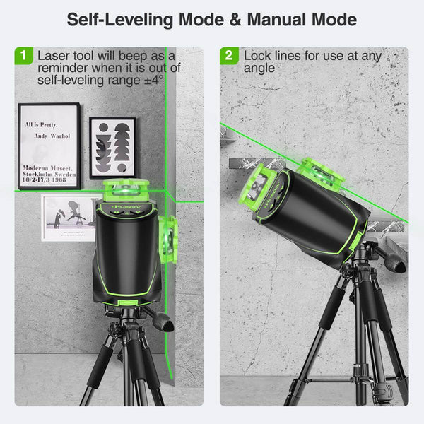 Huepar S03CG-L Cross Line Laser Level with USB Charging and Li-ion Battery6