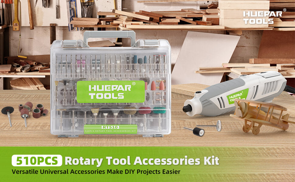 HUEPAR RT510 Rotary Tool Accessories Kit with free shipping available at HUEPAR US4