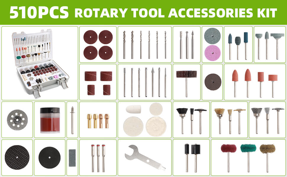 HUEPAR RT510 Rotary Tool Accessories Kit with free shipping available at HUEPAR US5