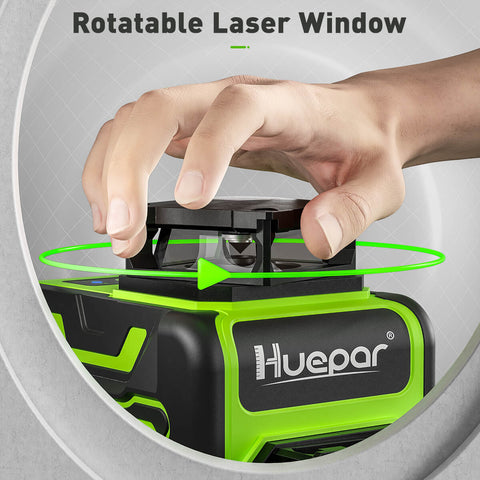 Huepar R03CG 3x360 laser level self-leveling outdoor 3D green beam cross line0