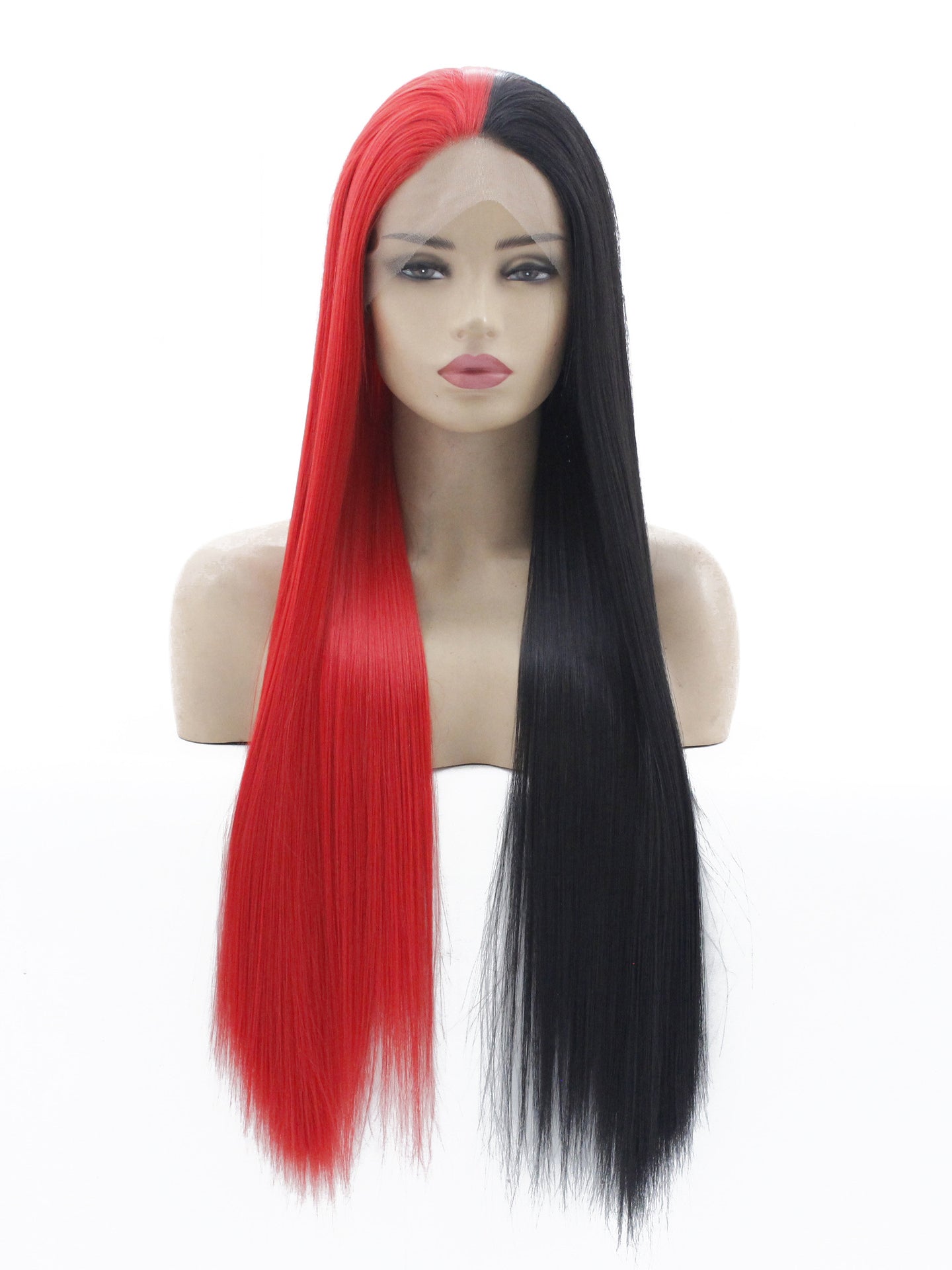 Half Red Half Black Lace Front Wig 621 Diosawigs