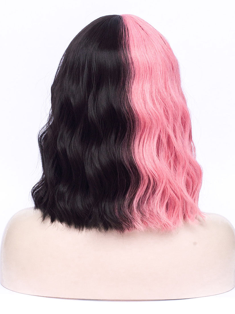 Half Pink Half Black Regular Wig 2 Diosawigs