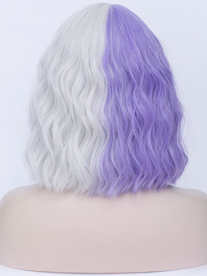 Half Purple Half White Regular Wig 744 Diosawigs