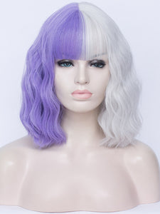 Half Purple Half White Regular Wig 744 Diosawigs