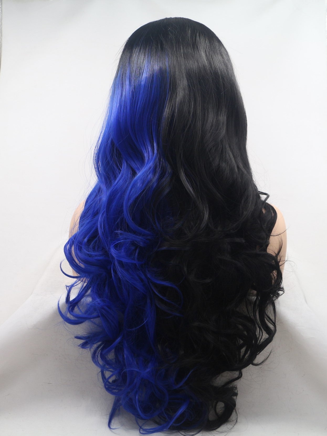 half blue and half black hair