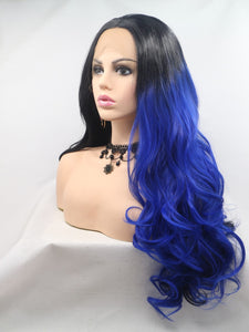 half blue and half black hair