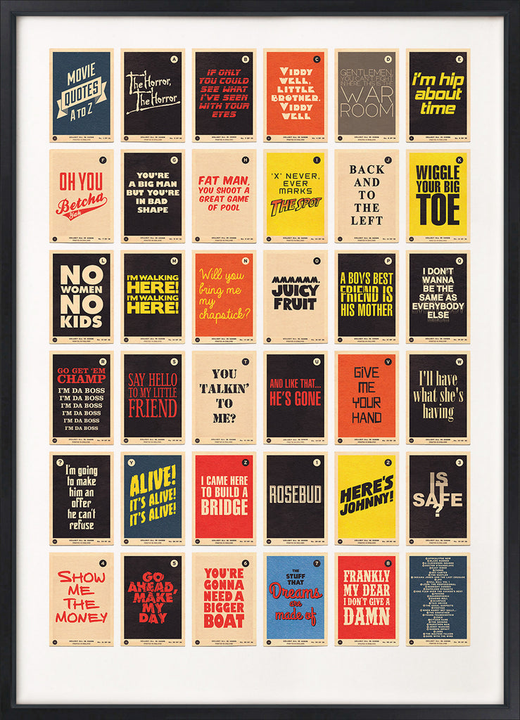 Movie Quotes A To Z Film Alphabet Print 67 Inc