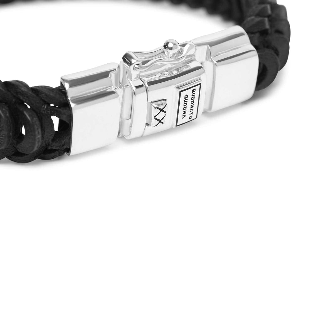 122BL - Lars Black Leather Bracelet – Buddha |