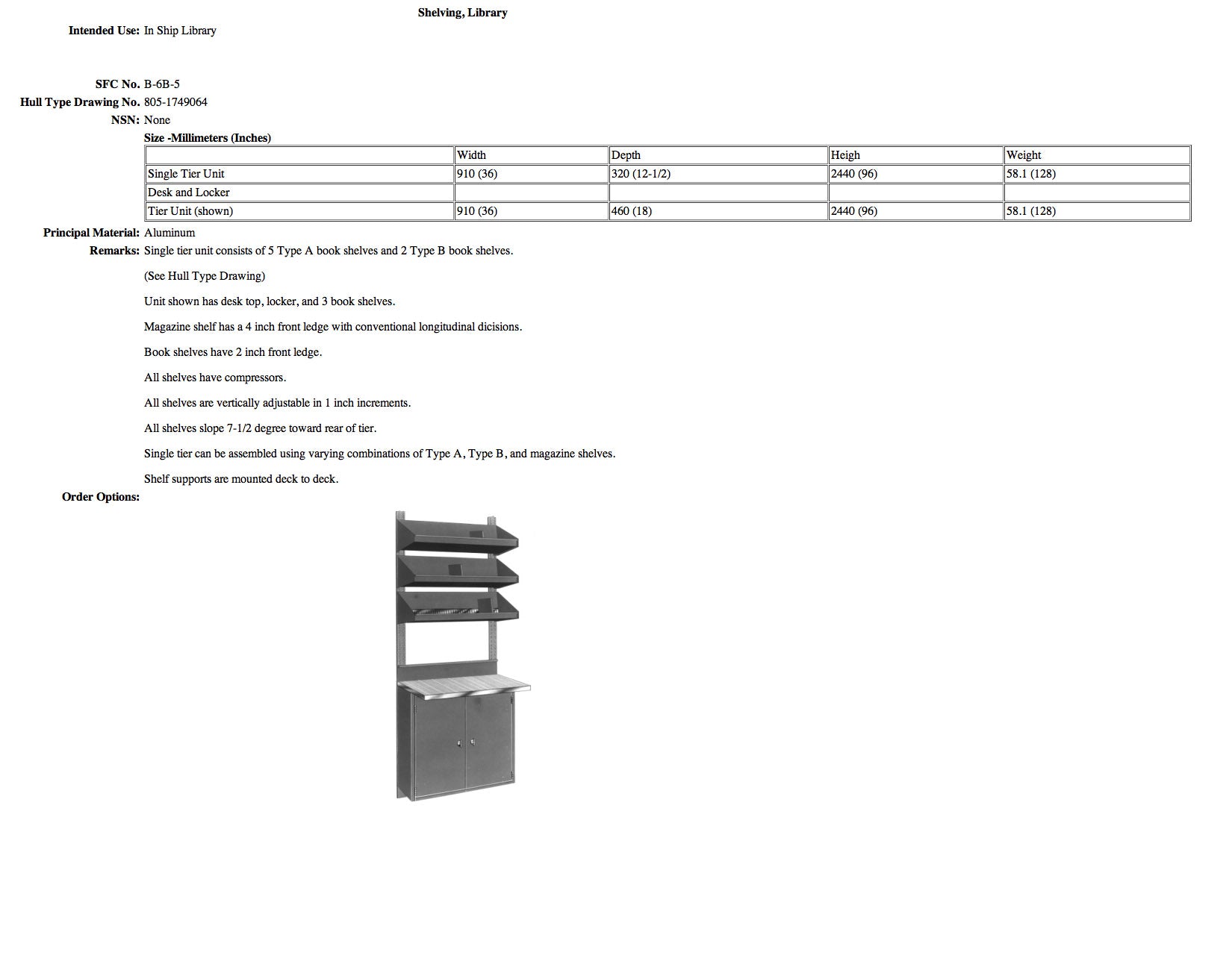 B-6B-5 shelving, library