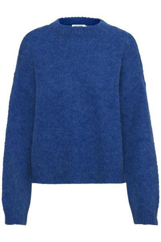 Cobalt Blue / Electric blue warm snuggly jumper. Regular straight fit. Slightly fluffy.