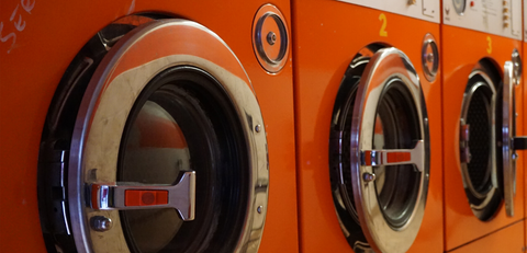 orange washing machine